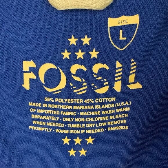 Fossil Unisex Warm Up Track Sweatshirt full zip Jacket New York Size Large - Picture 4 of 7